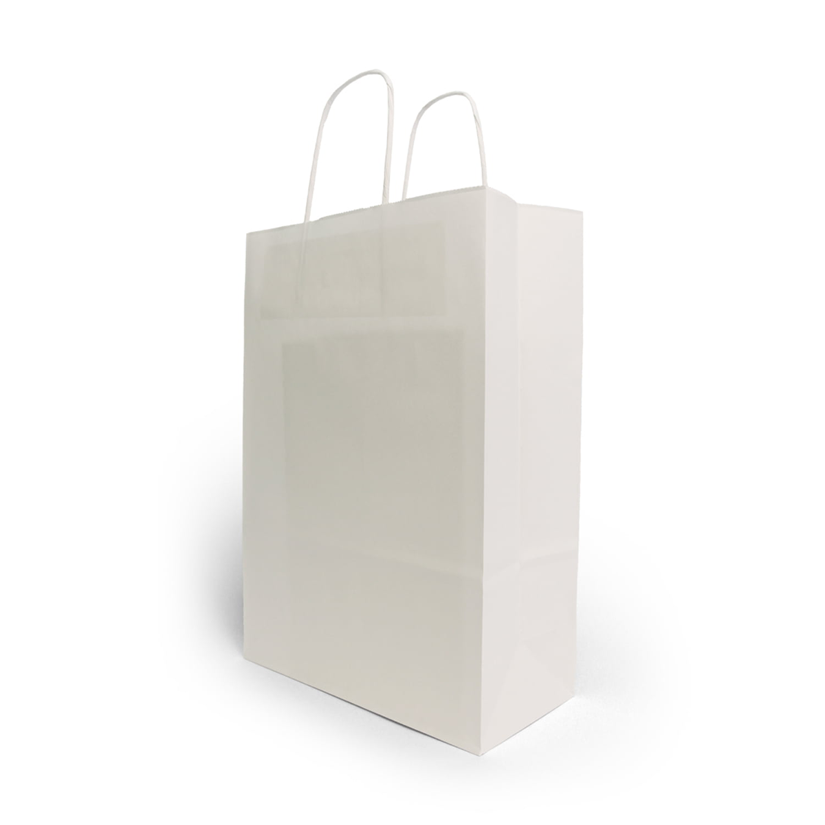 Papirnata vrećica s pletenom ručkom 140x80x210mm bijela